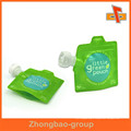 OEM lamimated material printed plastic custom shaped pouch with straw for liquid drink